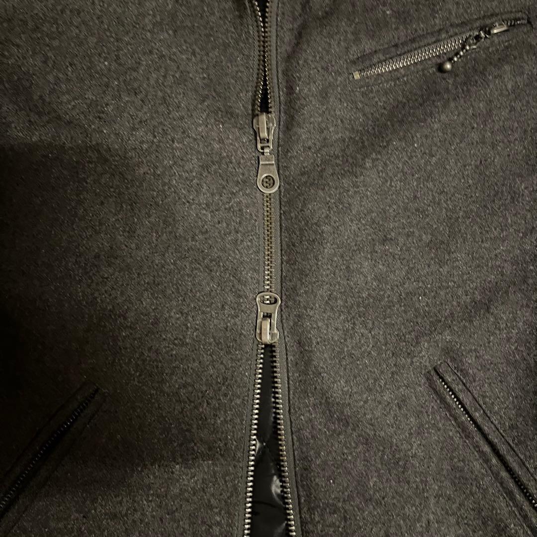 y2k グランジ　archive ダブルジップ　ジャケット　グレー　キルティング