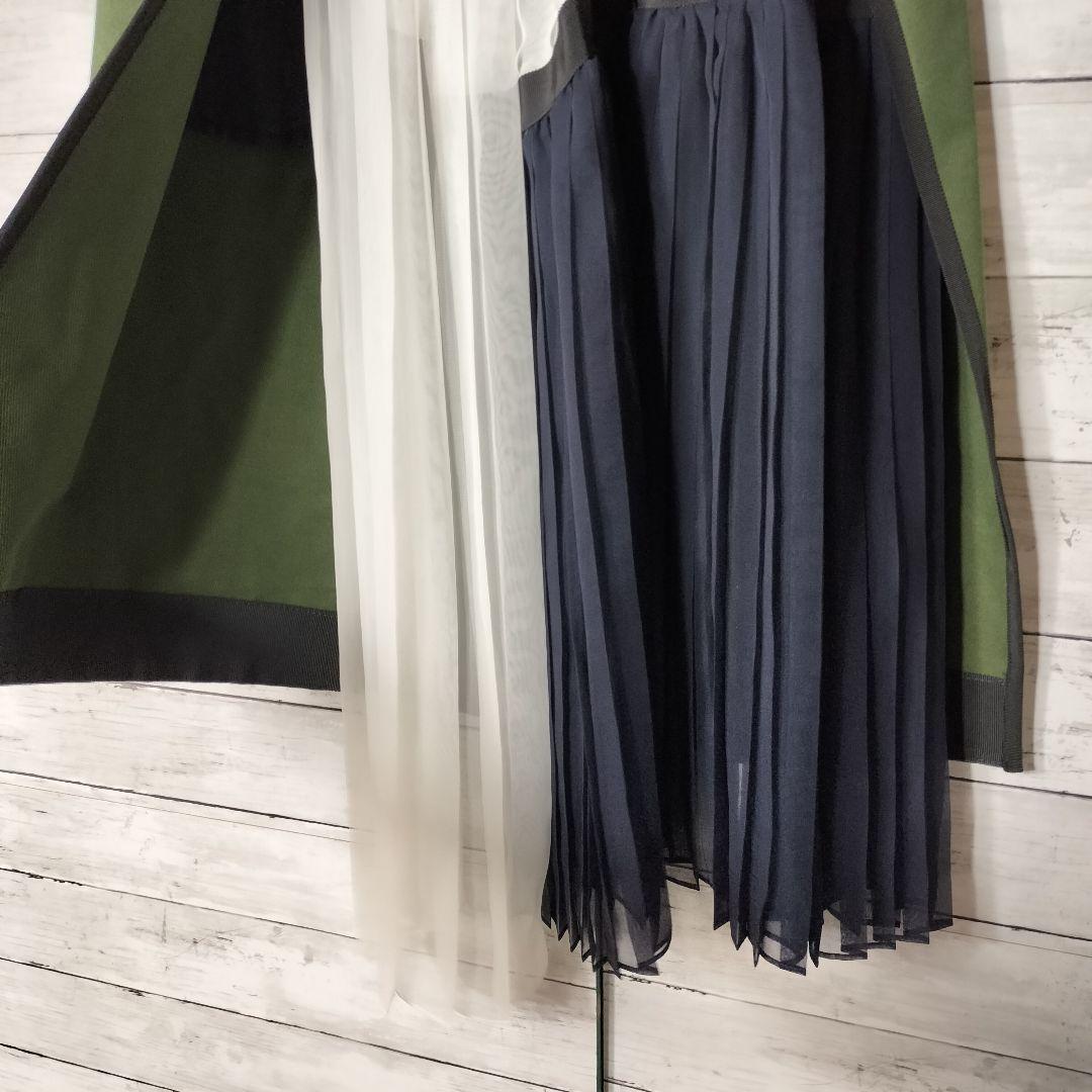 sacai サカイ プリーツスカート ドッキング レイヤード コットンシルク