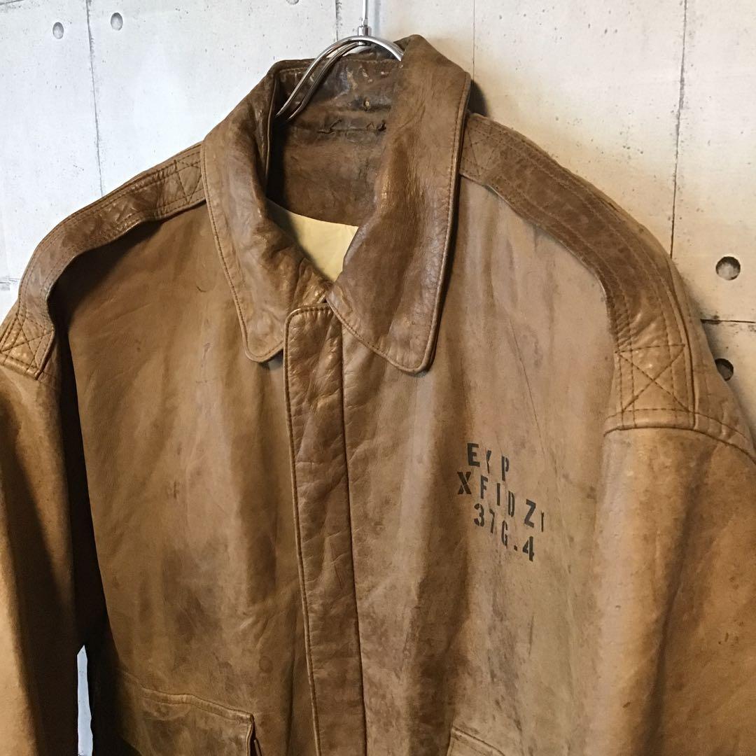 ＜1点物＞　８０ｓ　ヴィンテージ　A-2　XL　フライトジャケット　ステンシル