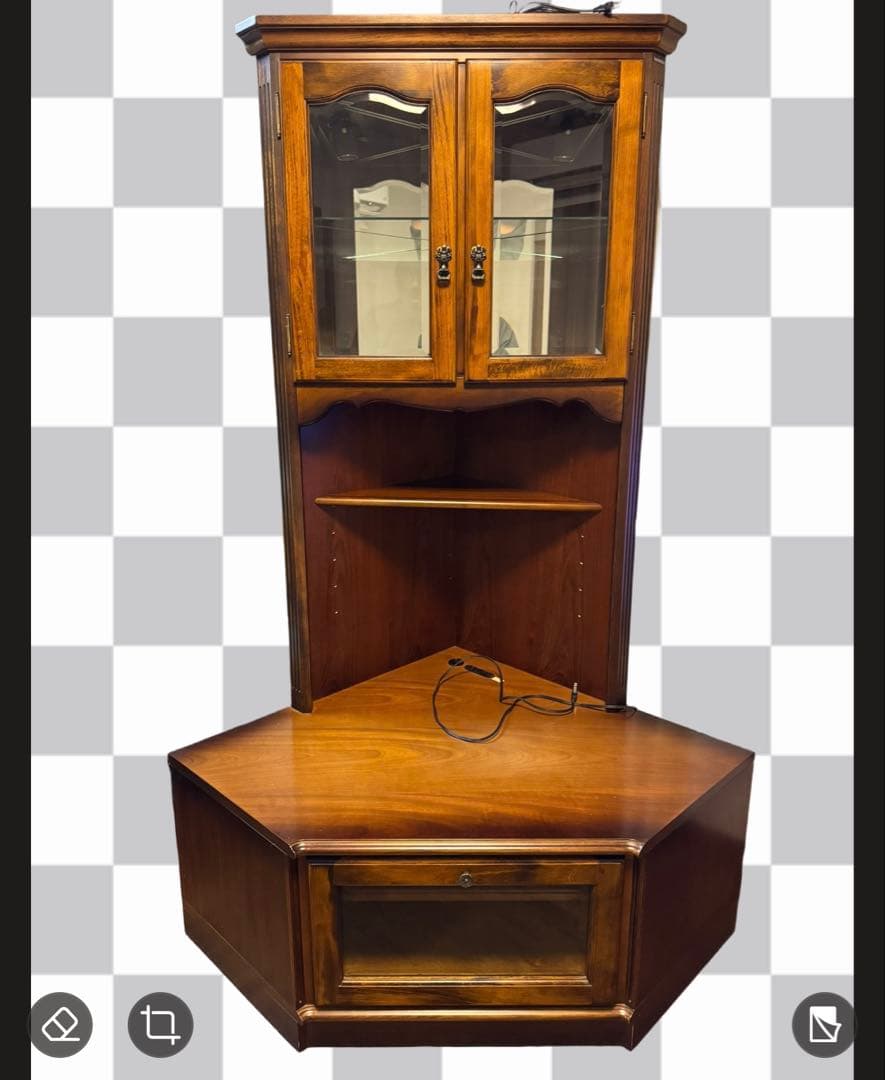 KARIMOKU カリモク コーナーテレビ台キャビネット ガラス棚