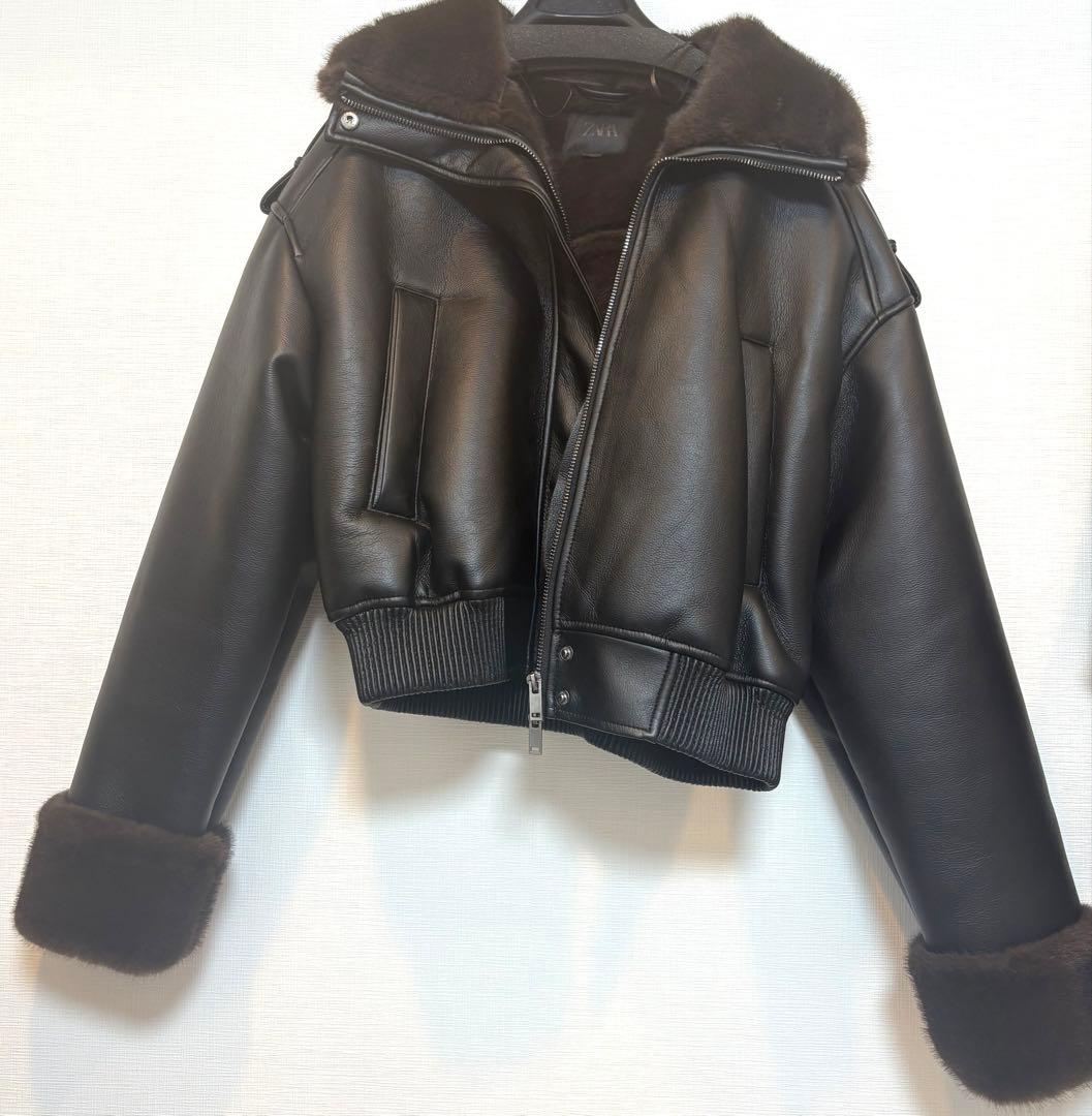 ZARA ダブルフェイス　フェイクボンバージャケット