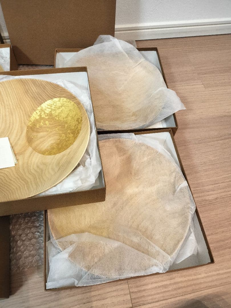 【新品 未使用】 箔一 おぼろ月 ナチュラル８寸ボウル ５点セット