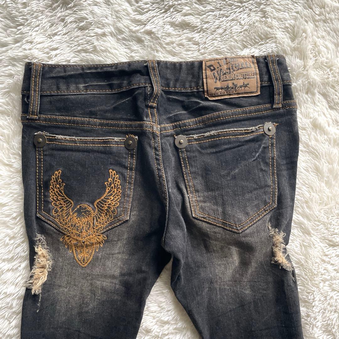 archive Y2K 平成 d.i.a. 金刺繍 ワシ フレアデニム