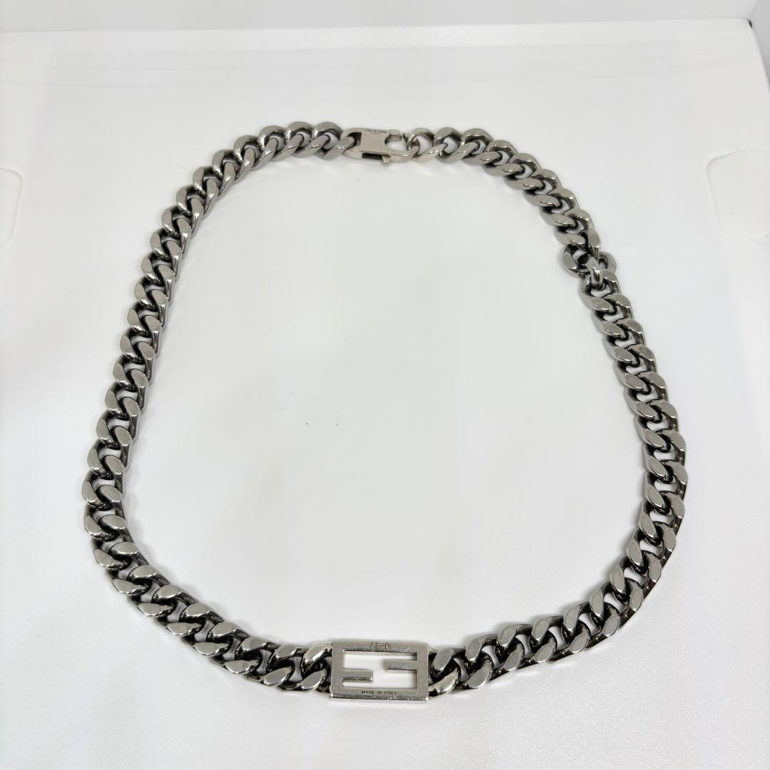 A273 FENDI フェンディ　バゲット　チェーン　ネックレス　シルバー