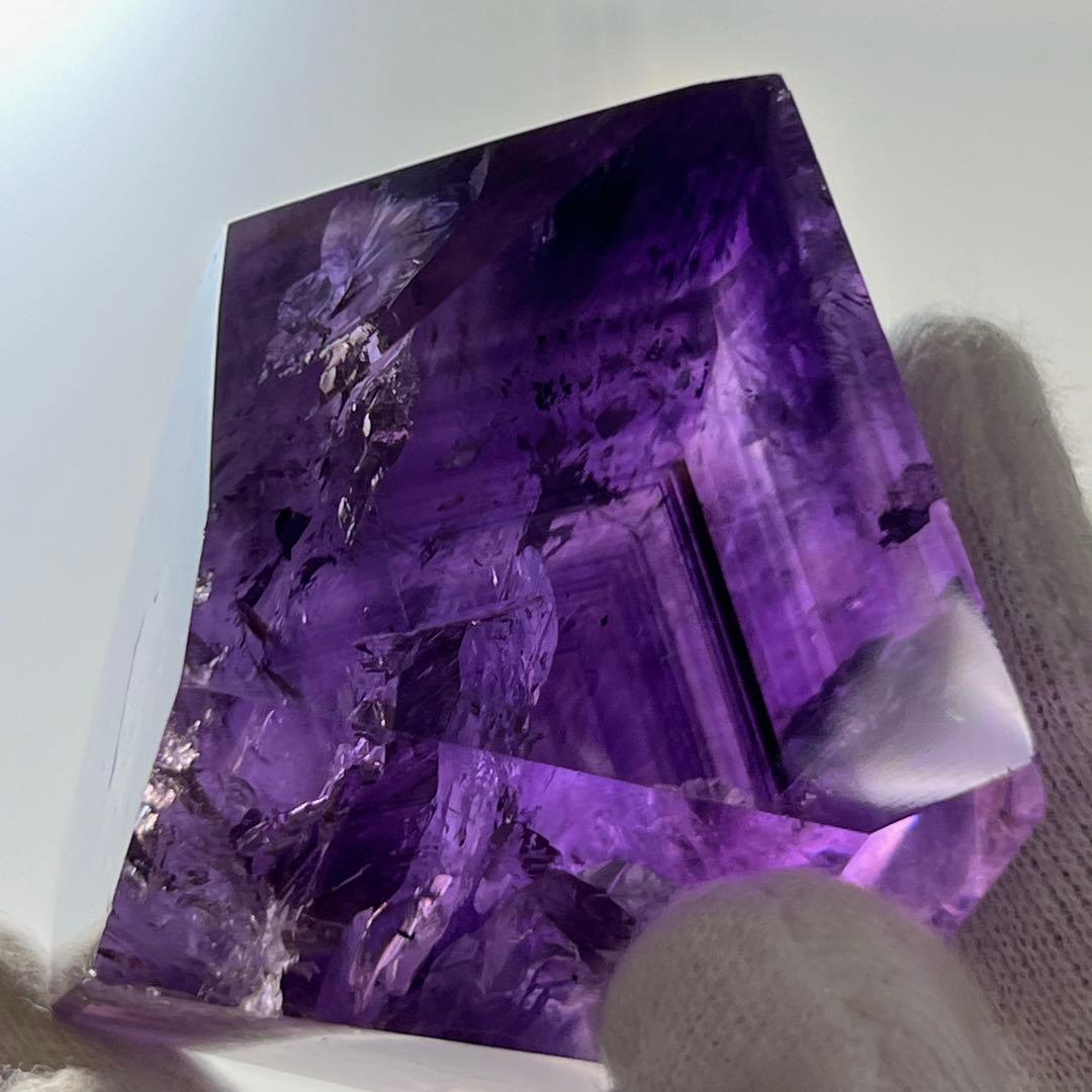 天然石 美品 高品質 スーパーファントムアメジストフリーフォーム ライト付