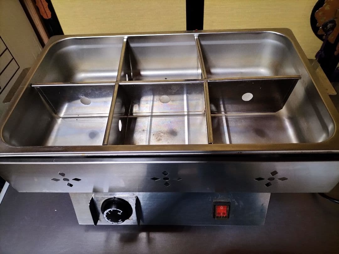 TKG 最終値引きおでん鍋業務用 電気100v　六切り　保温調理鍋 木製カバー付