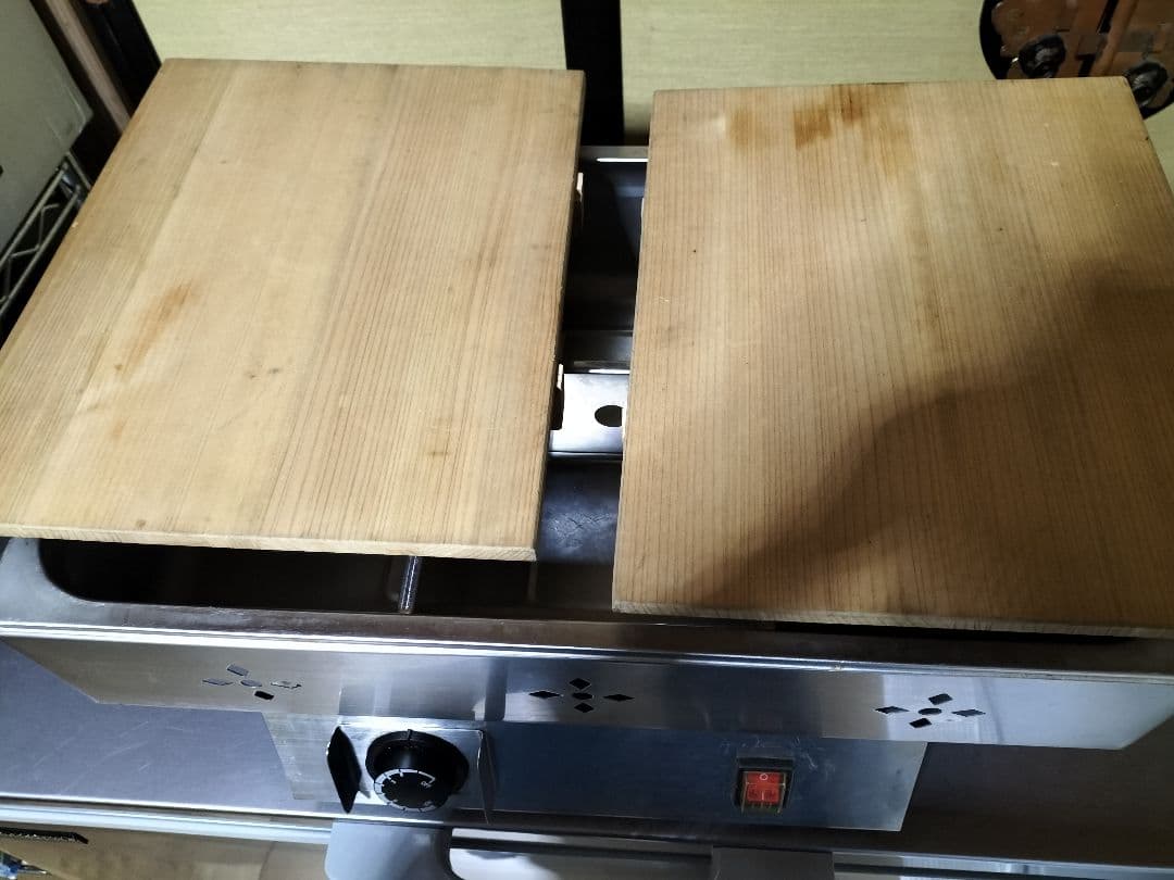 TKG 最終値引きおでん鍋業務用 電気100v　六切り　保温調理鍋 木製カバー付