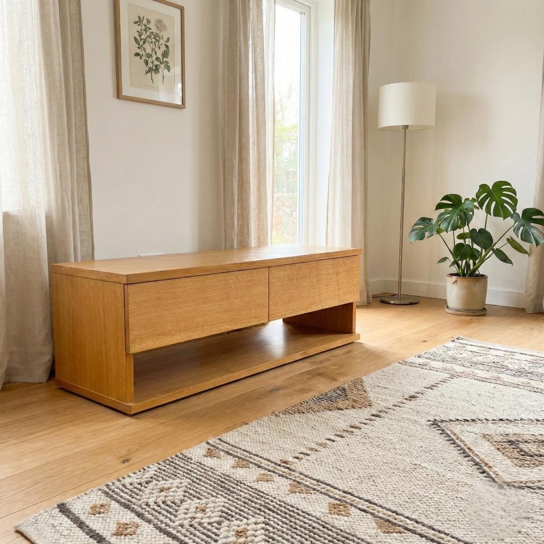 北欧風 天然木 テレビ台 幅110cm ナチュラル【送料込】