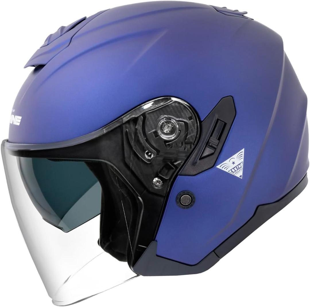 コミネKOMINEジェットヘルメットFRPマットメタルブルーHK-172FLサイ