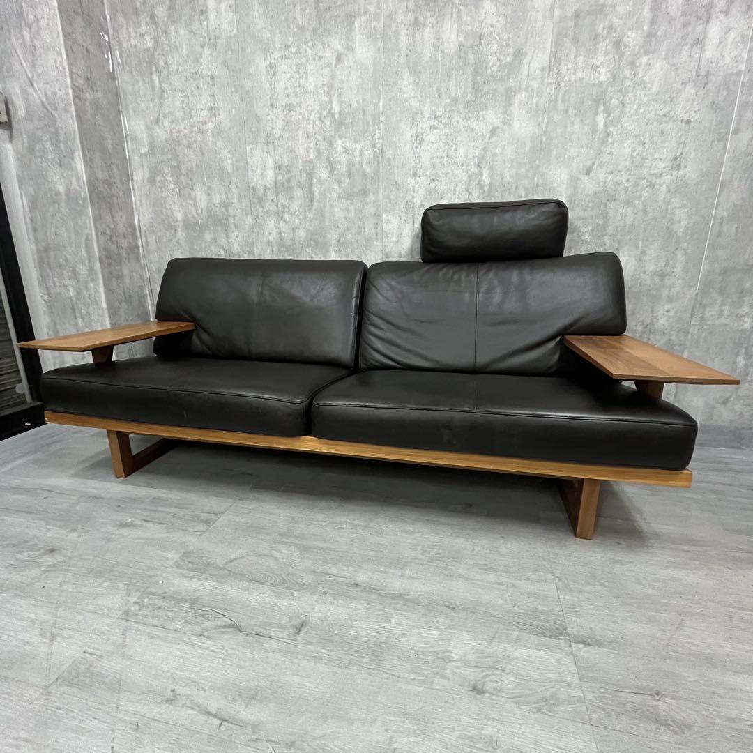 karimoku カリモク　3人掛けソファ 木フレーム 本革