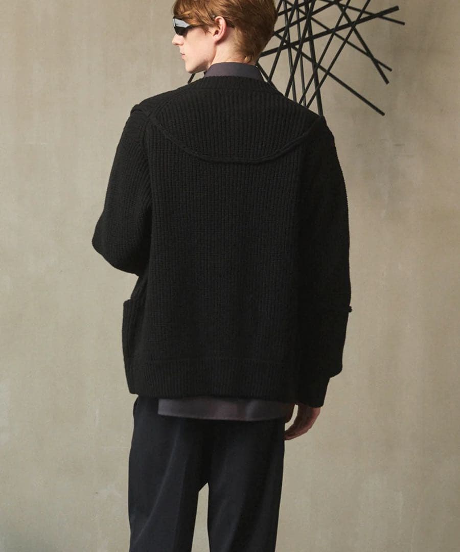 新品　MAISON SPECIAL ニット　カーディガン　ウール　ブラック　L