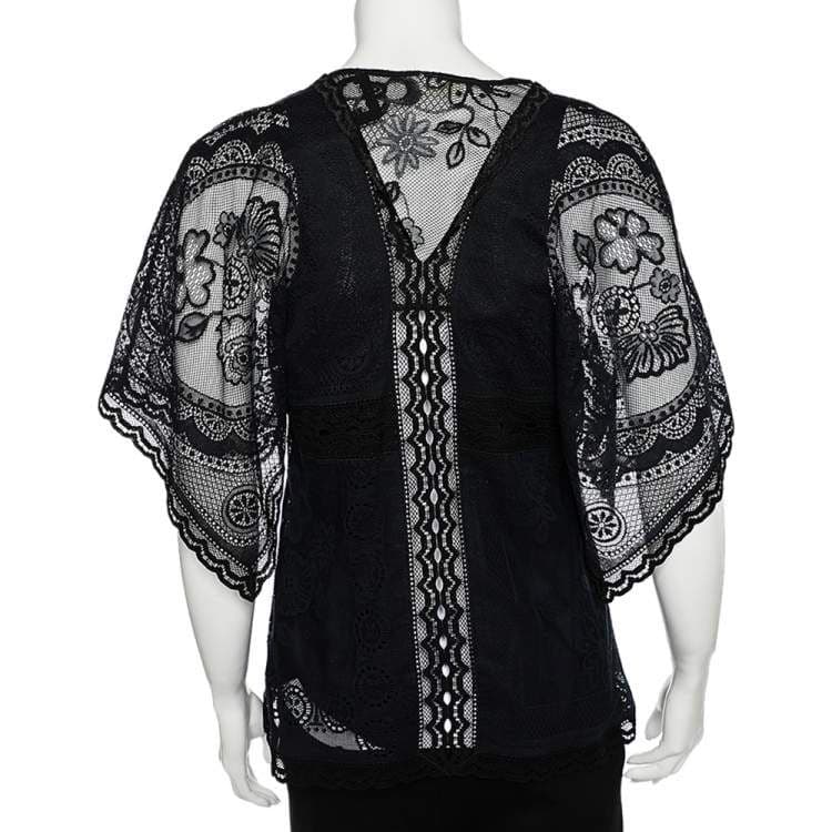 Chloe ネイビー レース ブラウス 半袖