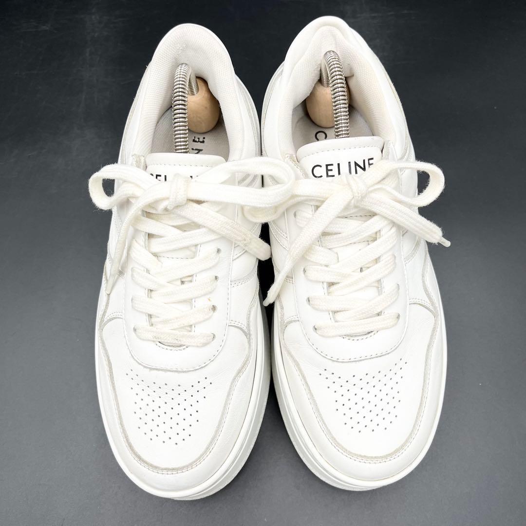 美品✨ セリーヌ ブロックスニーカー 厚底 白 レディース スニーカー