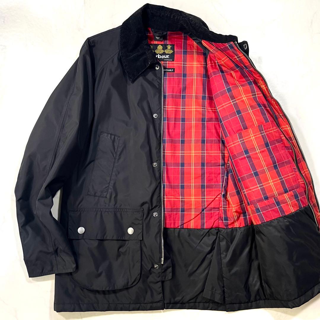 Barbour ジャケット チェックBAYHAM 黒 ダブルジップ
