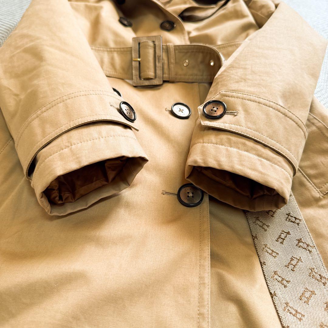 極美品 HERNO ヘルノ ダウンコンビトレンチコート ベルト ベージュ系 ML