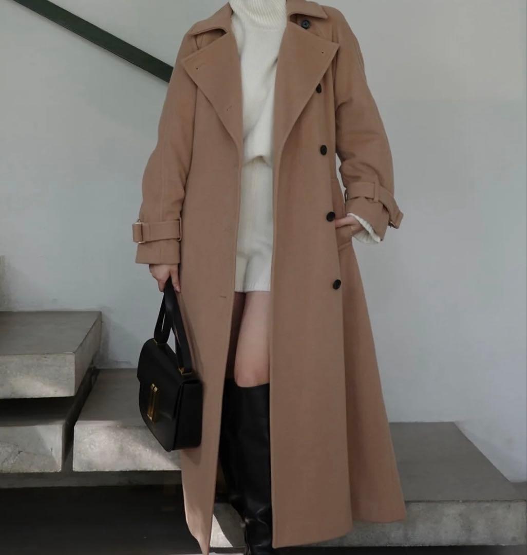 【新品】ánuans ウールトレンチコート　キャメルM