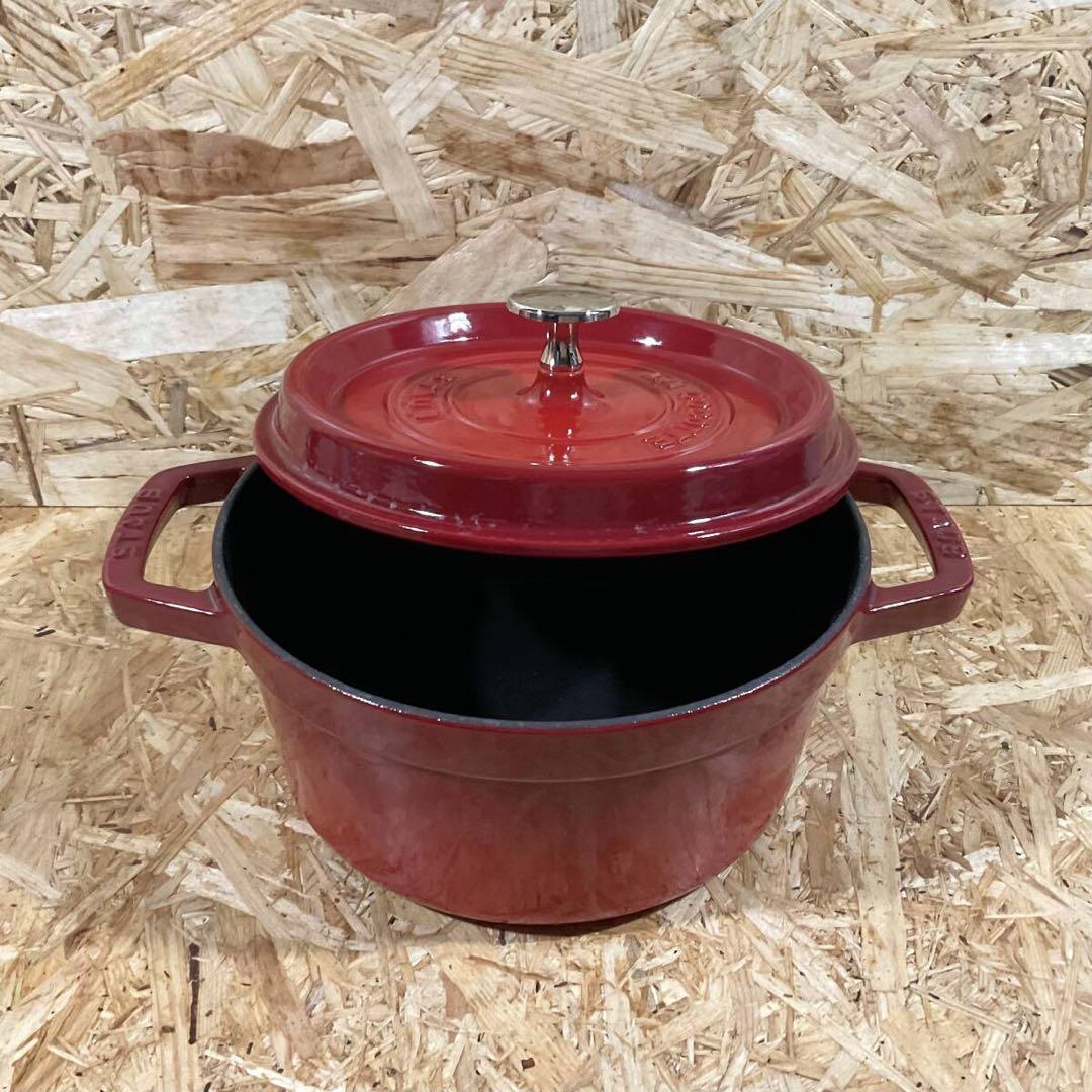 STAUB ストウブ ココット ラウンド 20cm チェリーレッド フランス製