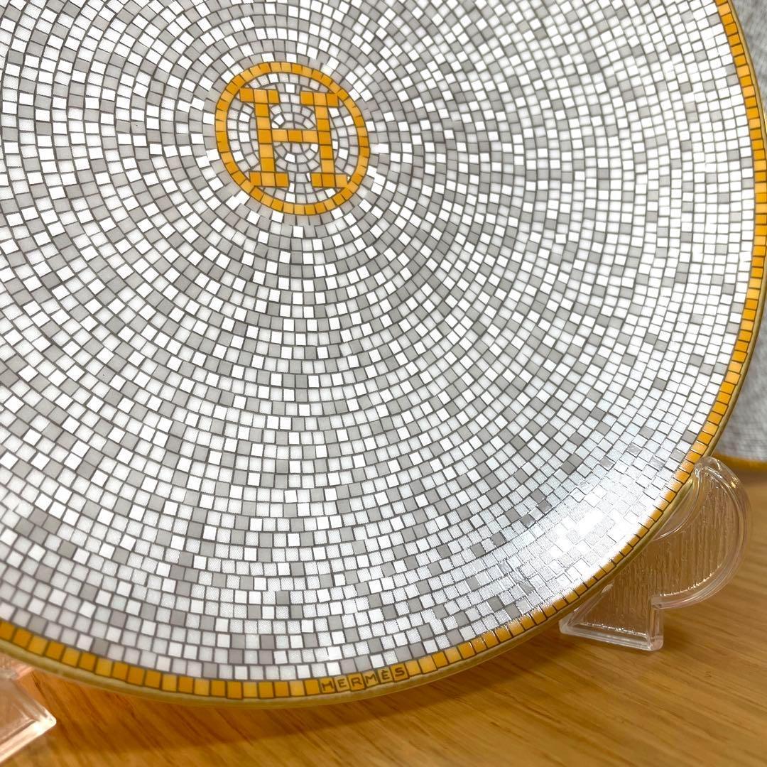 【新品　2枚組　ギフト包装】エルメス　モザイク　ゴールド　16cm プレート
