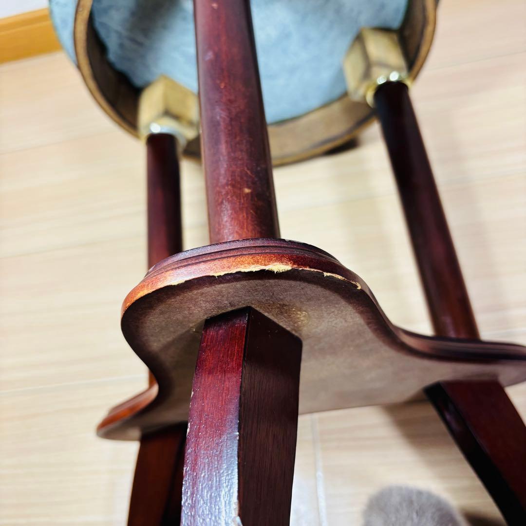 【美品】大理石天板 サイドテーブル 円形テーブル ナイトテーブル グリーン