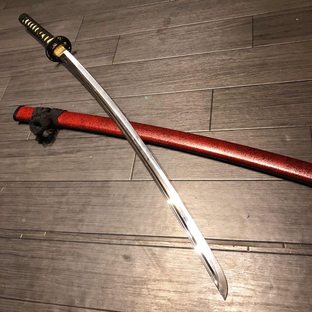 いづみ　模造刀　居合刀　優乱刃紋　朱拵え　合金刀身