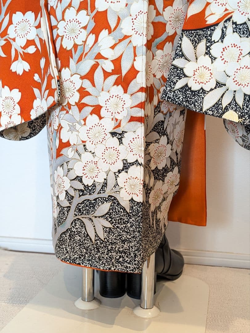 振袖フルセット 身丈156裄65 金彩 赤茶 グレー 金駒刺繍 逸品