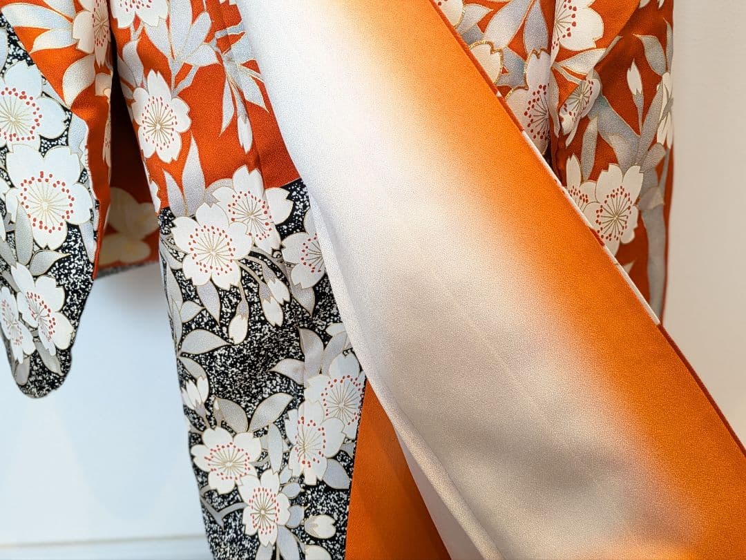 振袖フルセット 身丈156裄65 金彩 赤茶 グレー 金駒刺繍 逸品