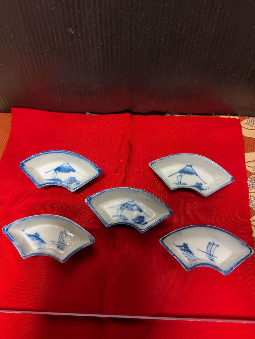 白磁伊万里扇皿 5枚セット