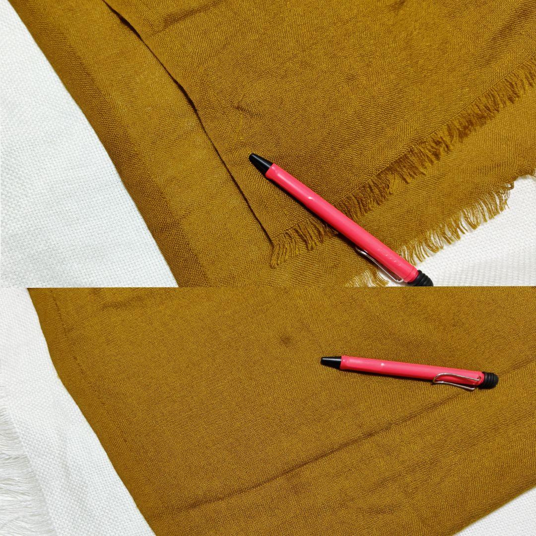 ロロピアーナLoro Pianaカシミヤシルク大判プレーンストールマフラー黄