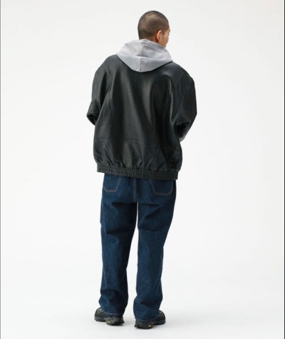 BEAMSワイドフィット 4ポケット レザー ブルゾン レザージャケット