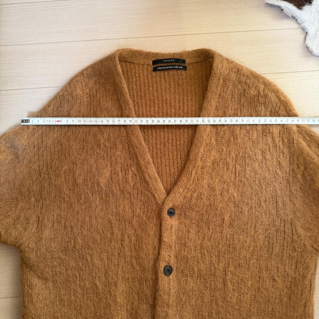 希少 名作 UNUSED モヘアカーディガン キャメル