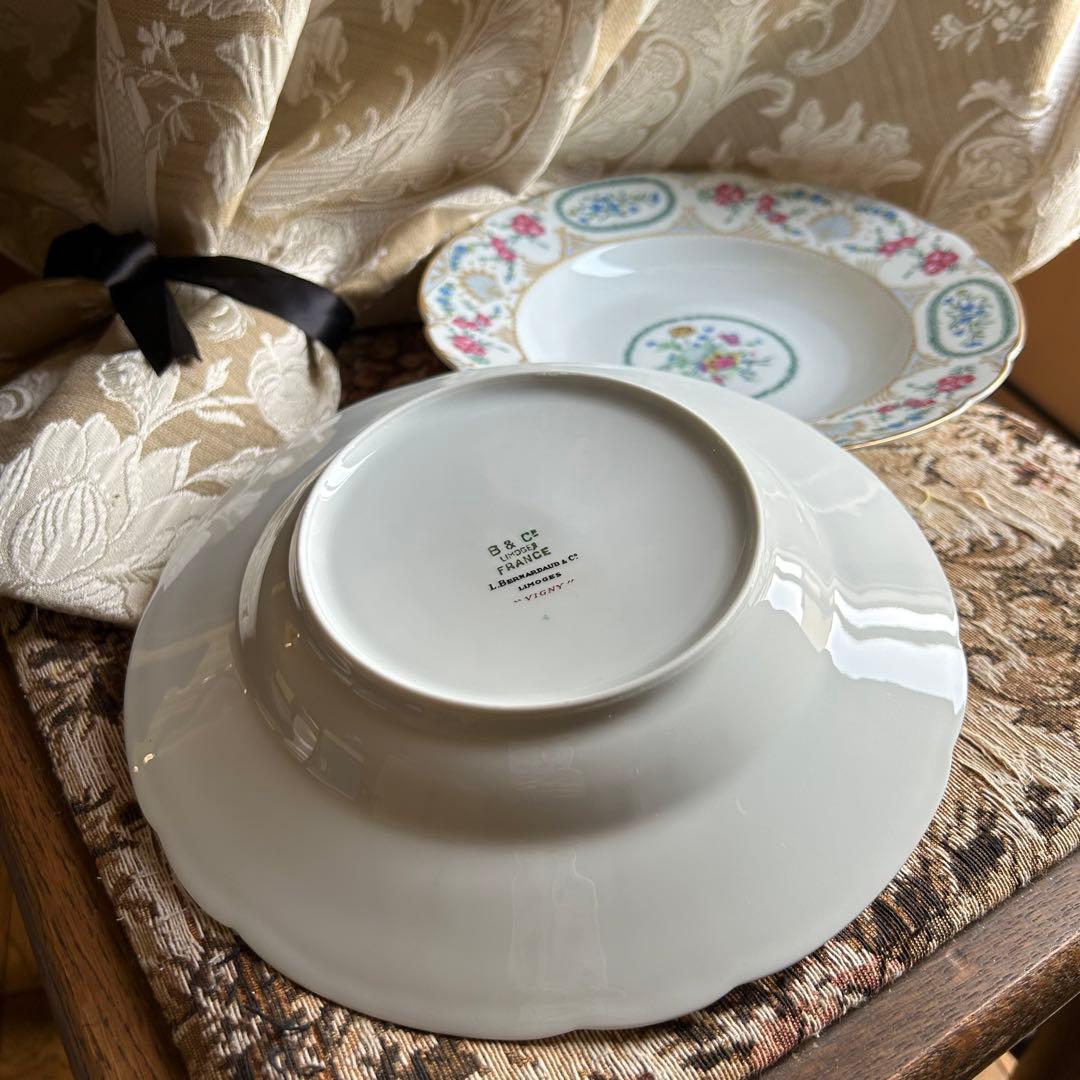 新品 フランス製 Bernardaud vigny❁ fleur リムディッシュ