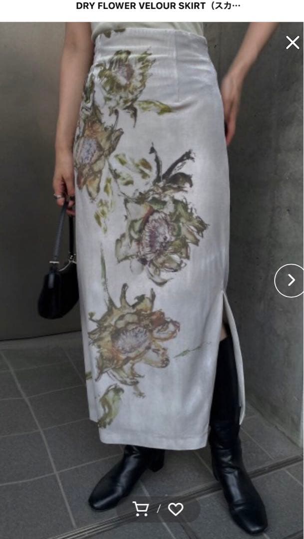 アメリ　Ameri ドライフラワー　ベロア　スカート