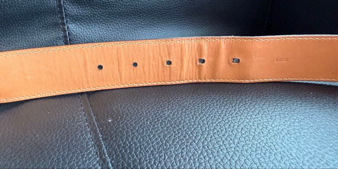 ベルルッティ レザーベルト ゴールデンパティーヌ ホールマーク美品 純正巾着付