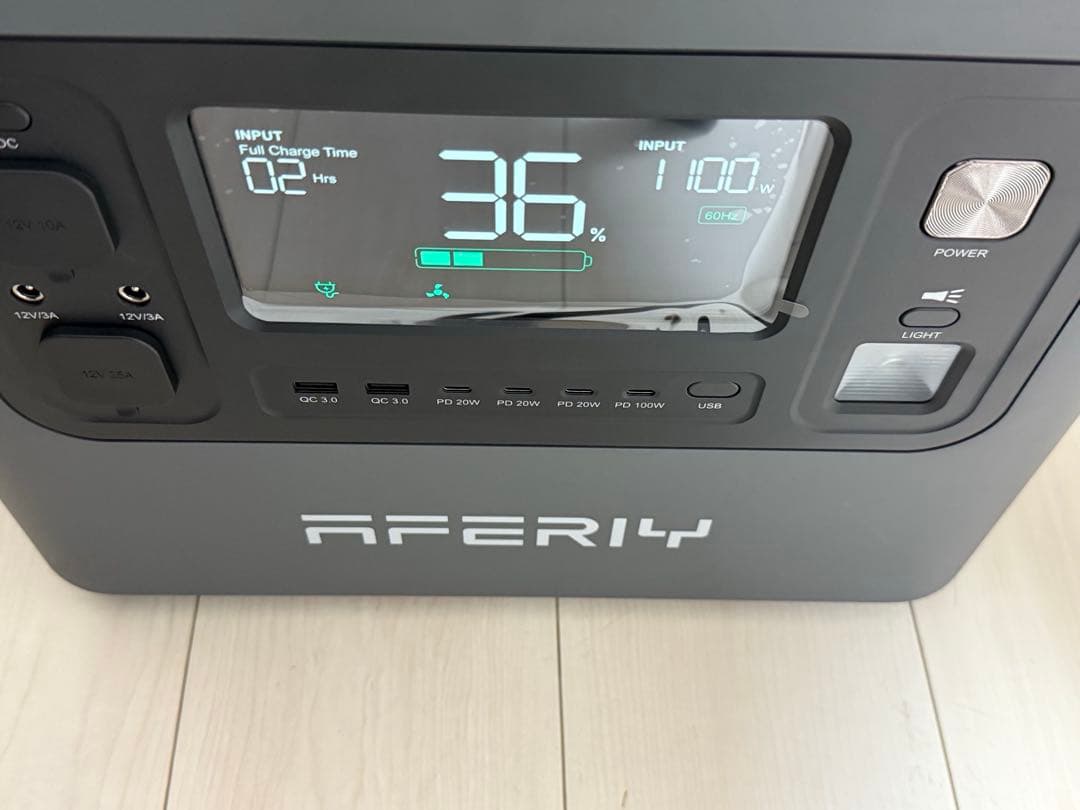 【新品】AFERIY ポータブル電源 2048Wh 2400W ダークグレー