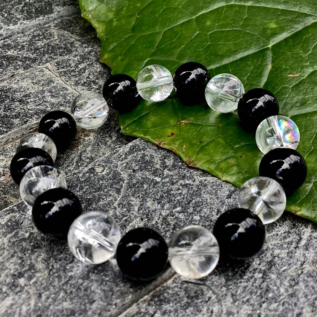 ✳最高‼️黒平水晶モリオン&奈留島産*虹入りブレスレット　極上品　鑑別書無し安…