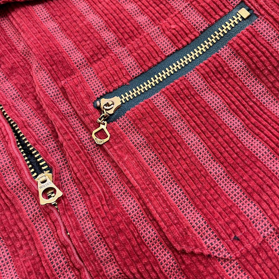 【美品】CALEE コーデュロイブルゾン　ストライプ レッド　サイズM