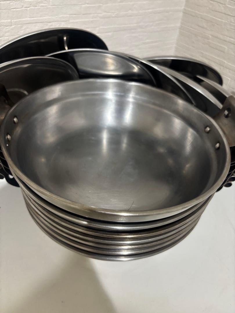 99.ステンレス　1人用鍋　計7個　両手鍋　アウトドア　キャンプ等