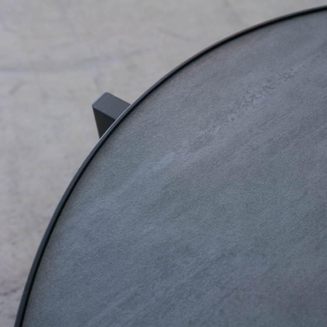 センターテーブル　石目調の天板×オーク材