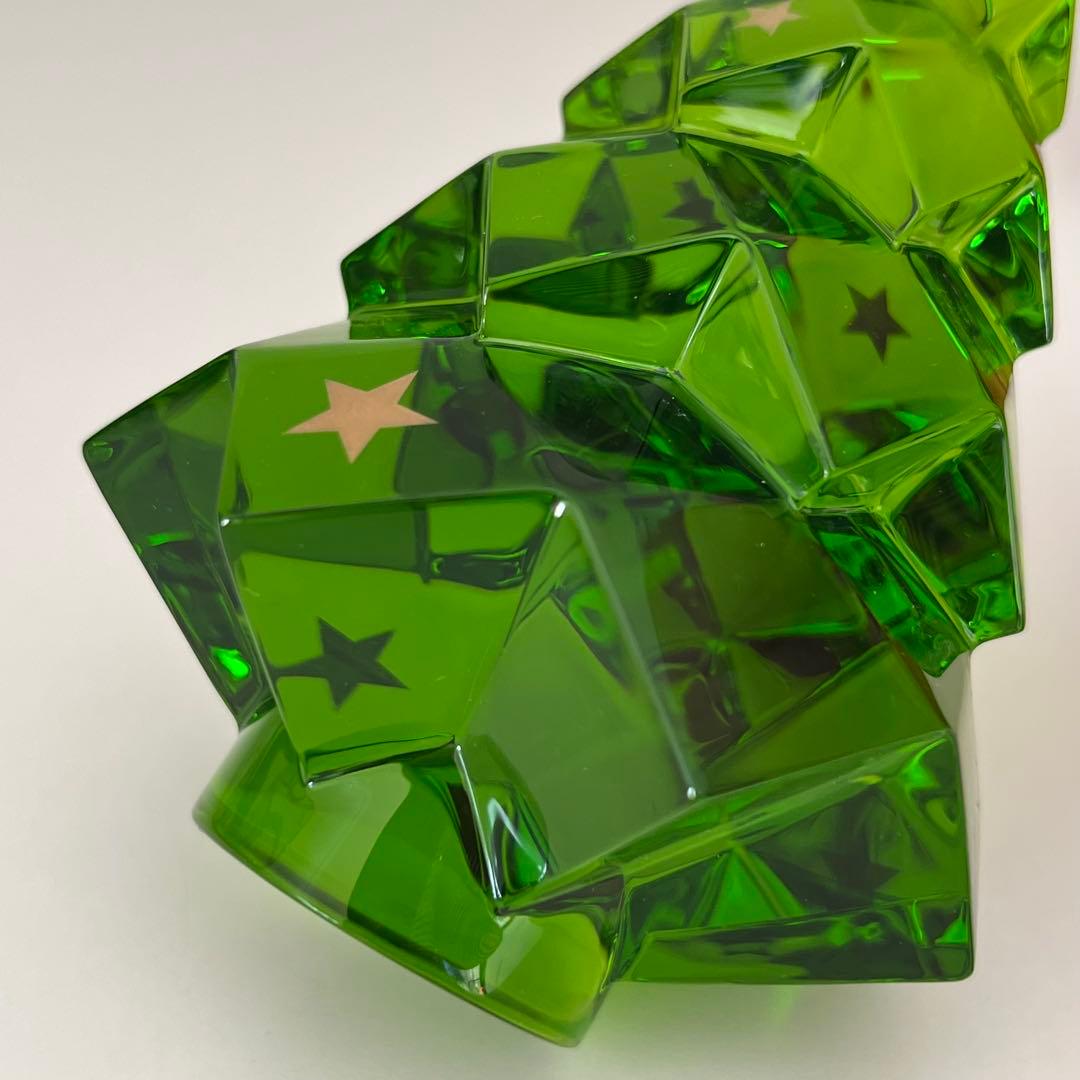 BACCARAT バカラ クリスマスツリー 星模様 グリーン クリスタル