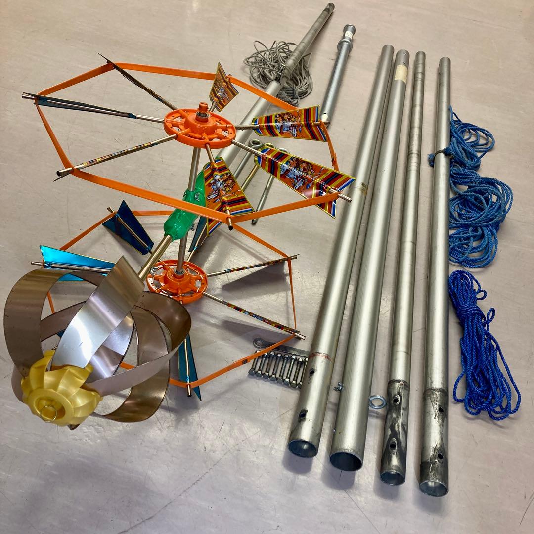 鯉のぼり ポール 9m / 10m 矢車 回転球 セット　シングルパイル 展示用