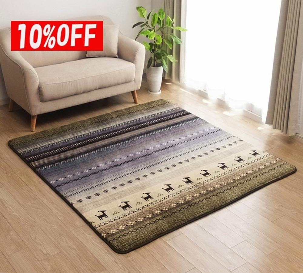 【新生活推し10%引】北欧ラグ ギャベ柄 ラディ6畳 220x320cmグリーン