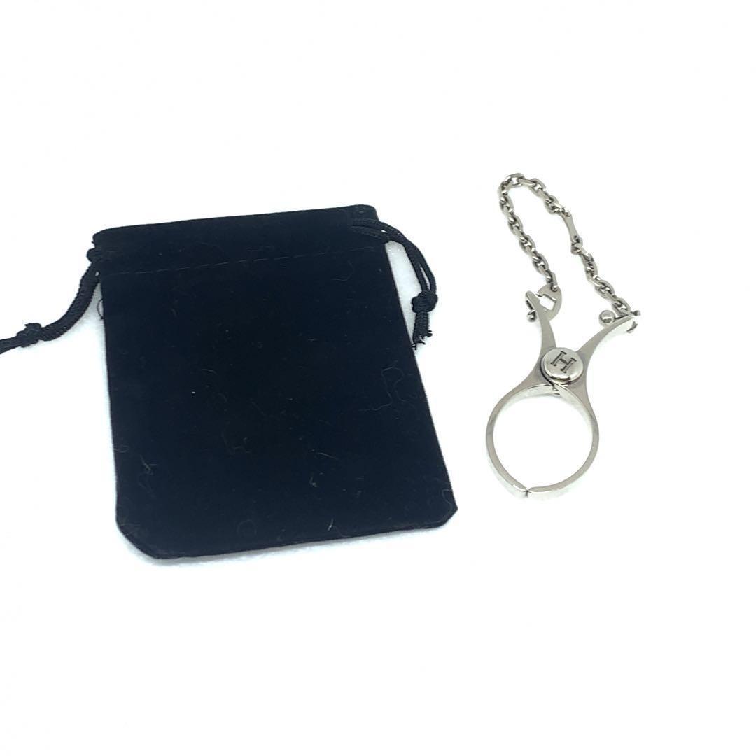 HERMES フィルー 手袋 グローブホルダー シルバー 025661