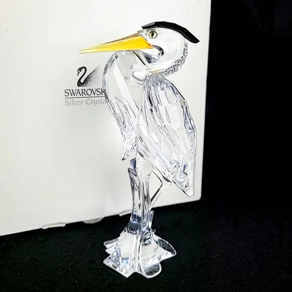 ◆美品◆スワロフスキー　サギ　鳥　置物　フィギュリン　箱つき