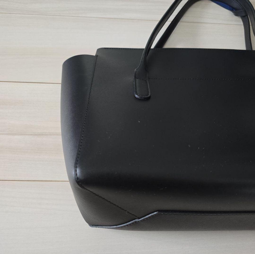 美品 バーニーズニューヨーク 黒 レザー トートバッグ