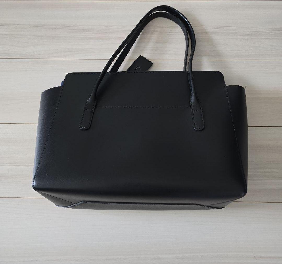 美品 バーニーズニューヨーク 黒 レザー トートバッグ