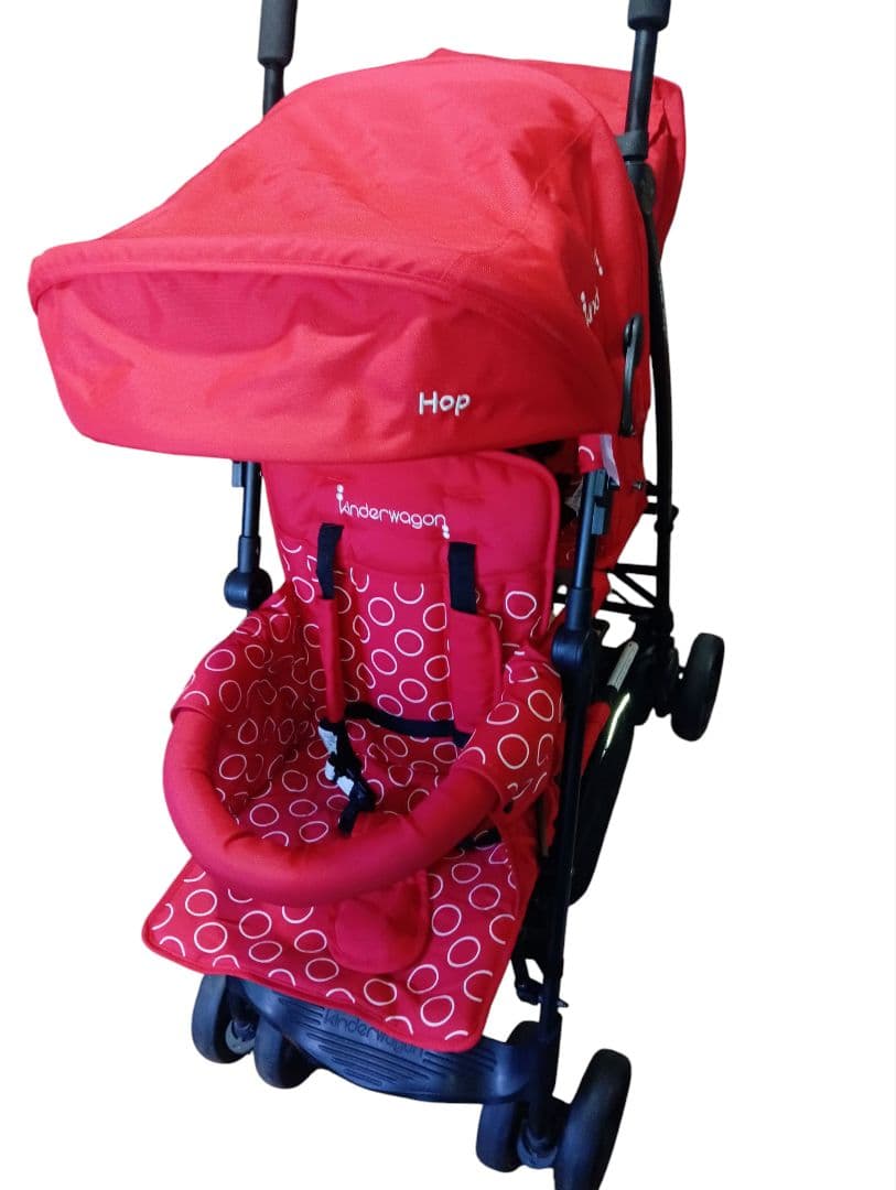日本育児　キンダーワゴン　二人乗りベビーカー　DUOシティHOPレッド 2017