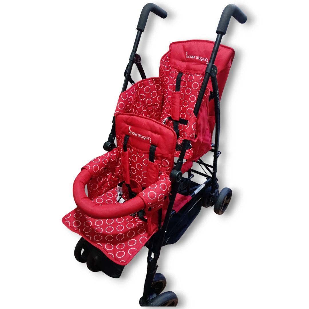 日本育児　キンダーワゴン　二人乗りベビーカー　DUOシティHOPレッド 2017