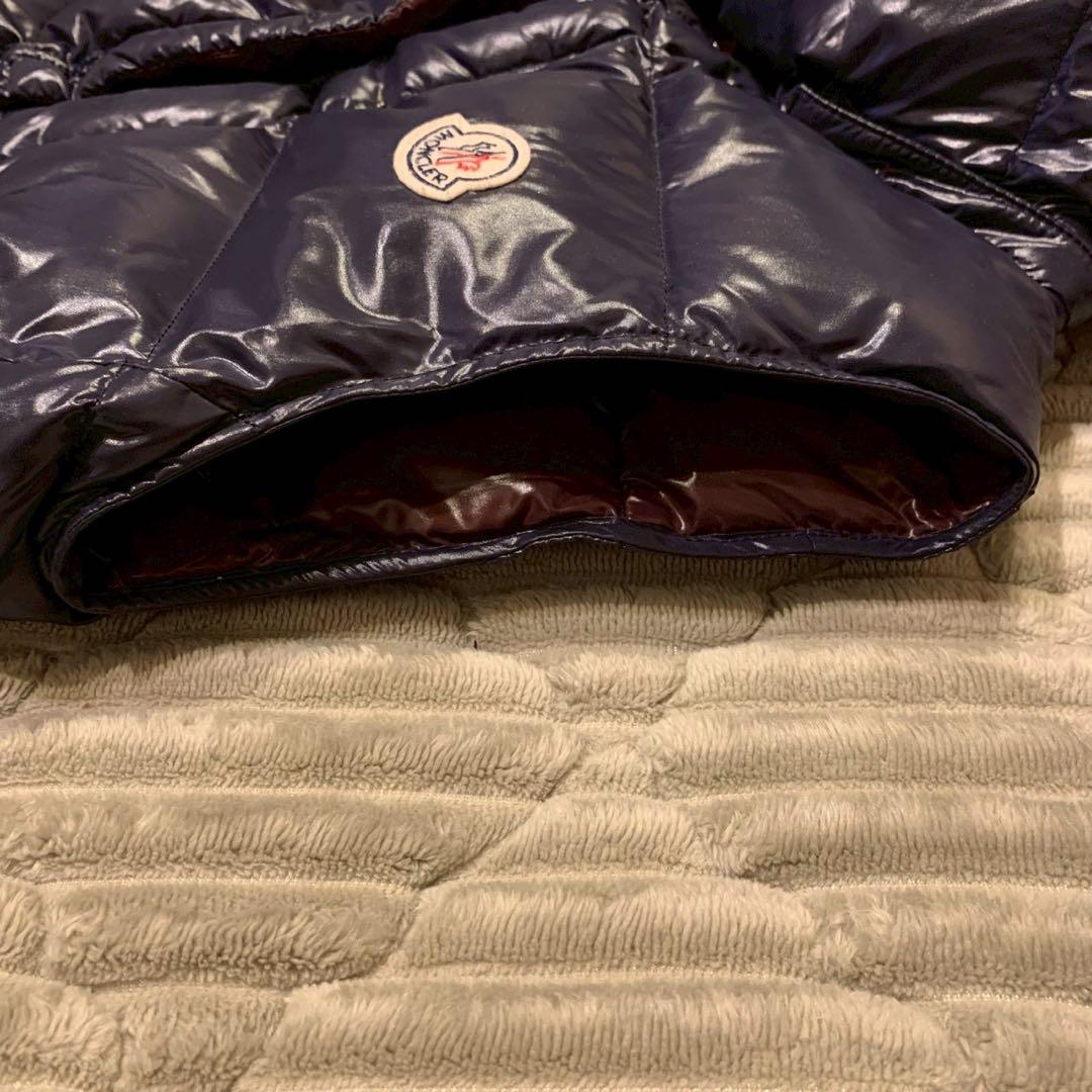 美品 モンクレール ダウンベスト GALENE ロゴワッペン フーディ ネイビー