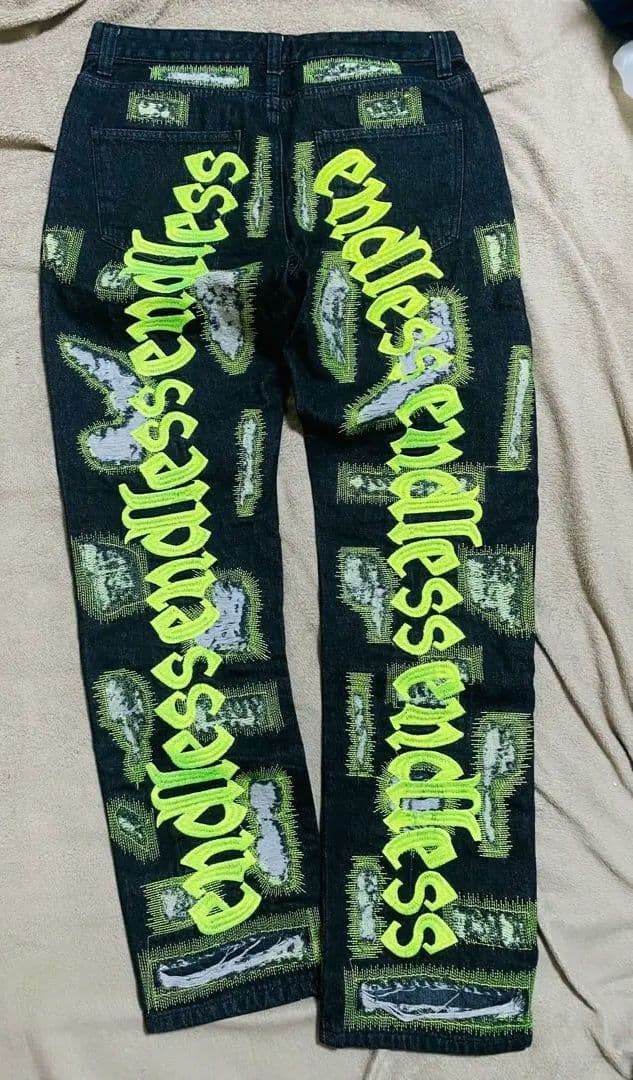 美品 endless縫い取り デニムパンツ 限定 vintage unisex