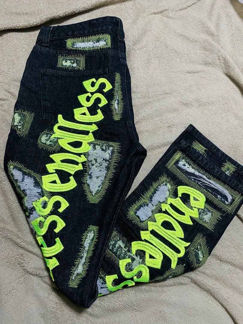 美品 endless縫い取り デニムパンツ 限定 vintage unisex